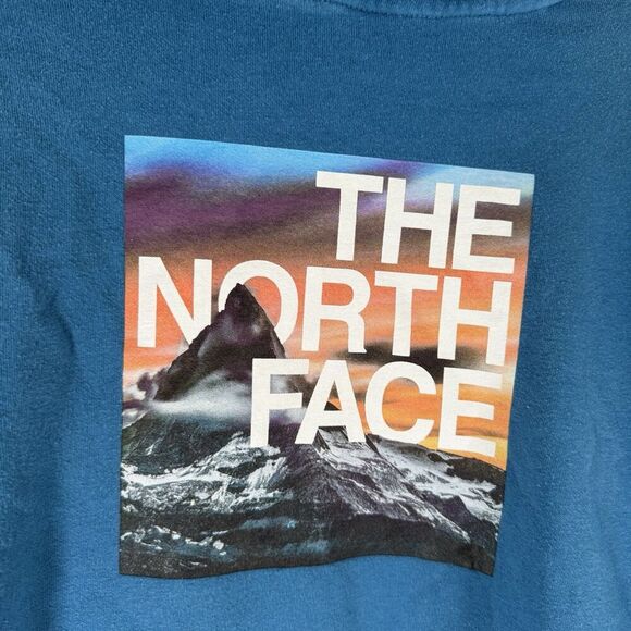 North Face Hoodie Girls XL Blue Pockets Pullover Cotton Blend - Picture 10 of 10